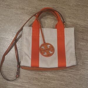 Orange and White Tote Bag